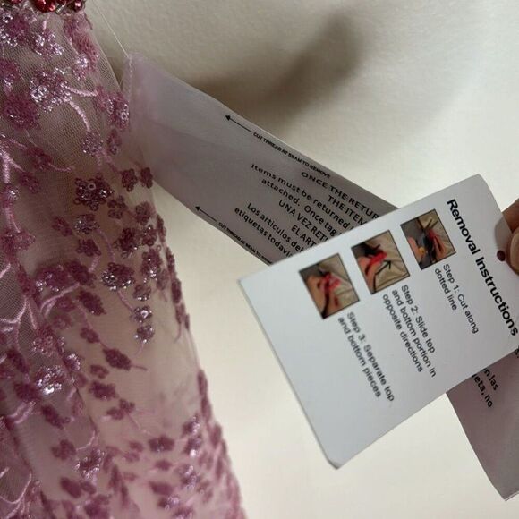 Mac Duggal 67264M Corset Bodice Sequin Dress in pink long sparkly gown size 4 - Picture 9 of 12